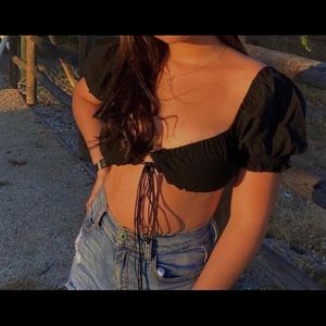 Fashion Nova Black tie up Top